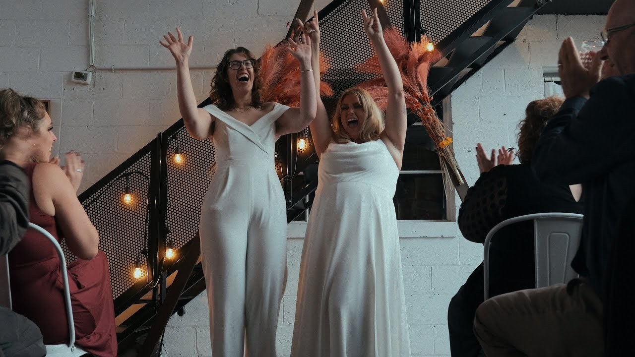 Still from Erin & Natalie's wedding film at Grain & Grit Beer Co.