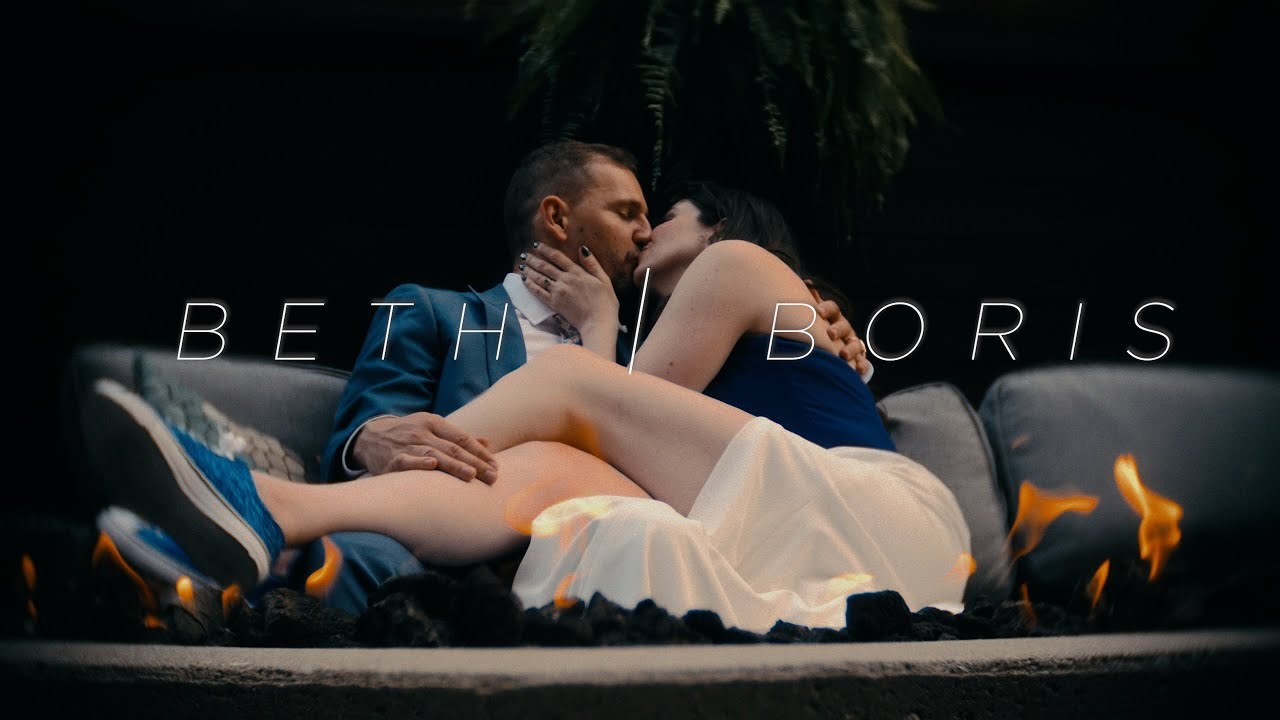Still from Beth & Boris's wedding film at the Spice Factory.